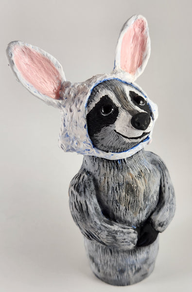 Rad Raccoon with Bunny Hat