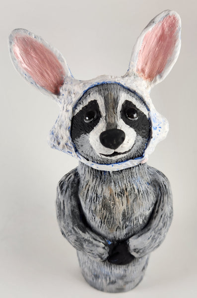 Rad Raccoon with Bunny Hat