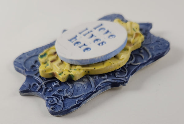 "Love Lives Here" word plaque - Artworks by Karen Fincannon