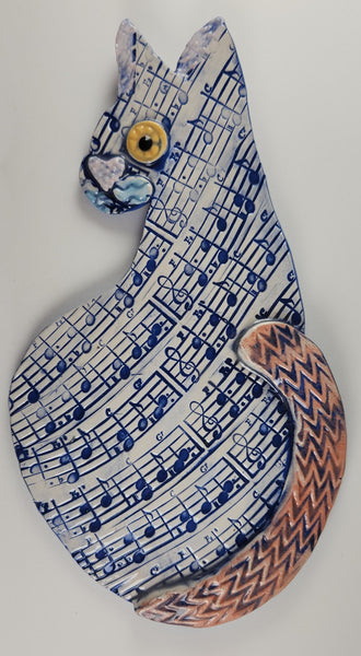 Music Note Cat 2 - Artworks by Karen Fincannon