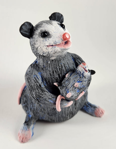 Penny the Possum with her Baby - Artworks by Karen Fincannon
