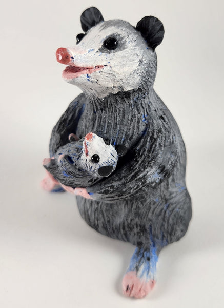 Penny the Possum with her Baby - Artworks by Karen Fincannon
