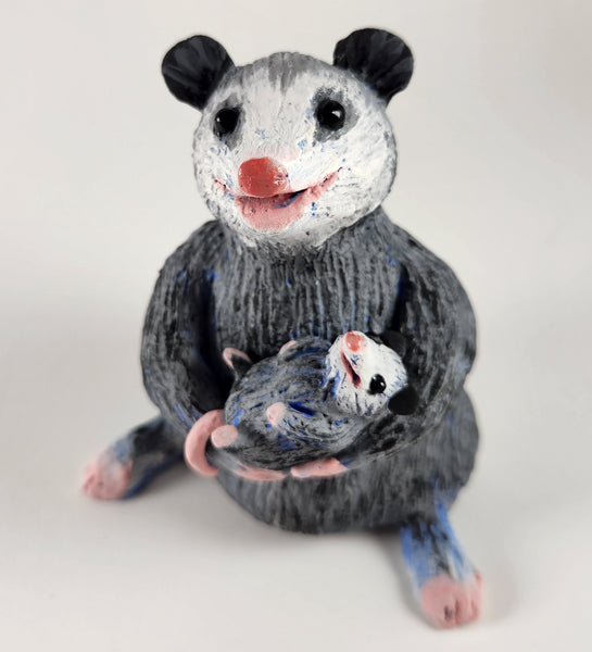 Penny the Possum with her Baby - Artworks by Karen Fincannon