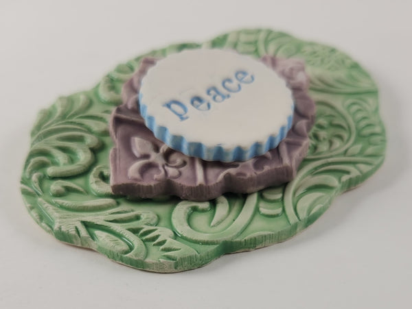 "Peace" word plaque - Artworks by Karen Fincannon