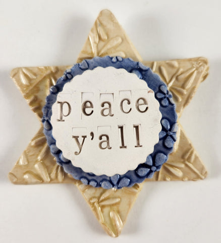 Peace Y'all Word Plaque