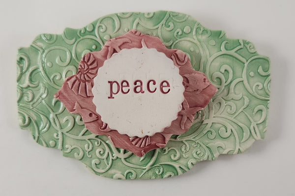 "Peace" word plaque - Artworks by Karen Fincannon