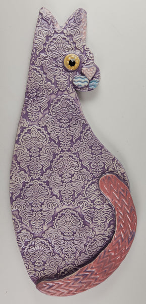 Purple Pattern Cat - Artworks by Karen Fincannon