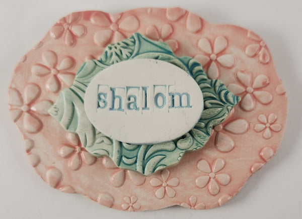"Shalom" word plaque - Artworks by Karen Fincannon