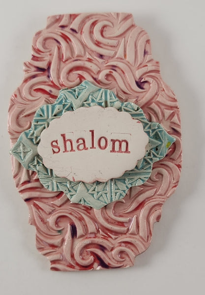 "Shalom" word plaque - Artworks by Karen Fincannon