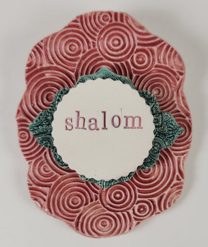 "Shalom" word plaque