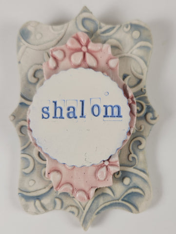 "Shalom" word plaque