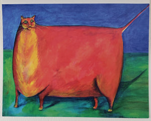 Big Red Cat Greeting Card - Artworks by Karen Fincannon
