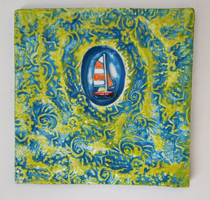 Boat 4x4 Ceramic Tile - Artworks by Karen Fincannon