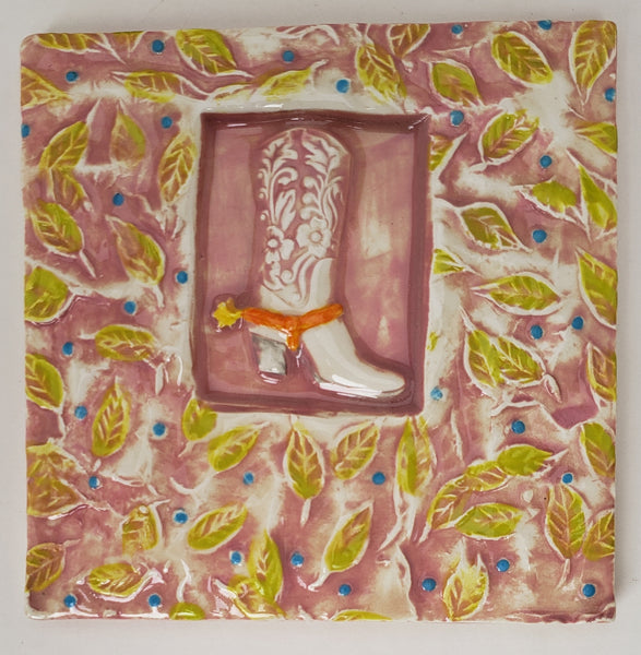 Boot 4x4 Ceramic Tile - Artworks by Karen Fincannon