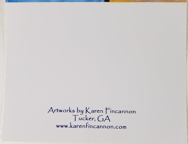 Blue Cow Greeting Card - Artworks by Karen Fincannon