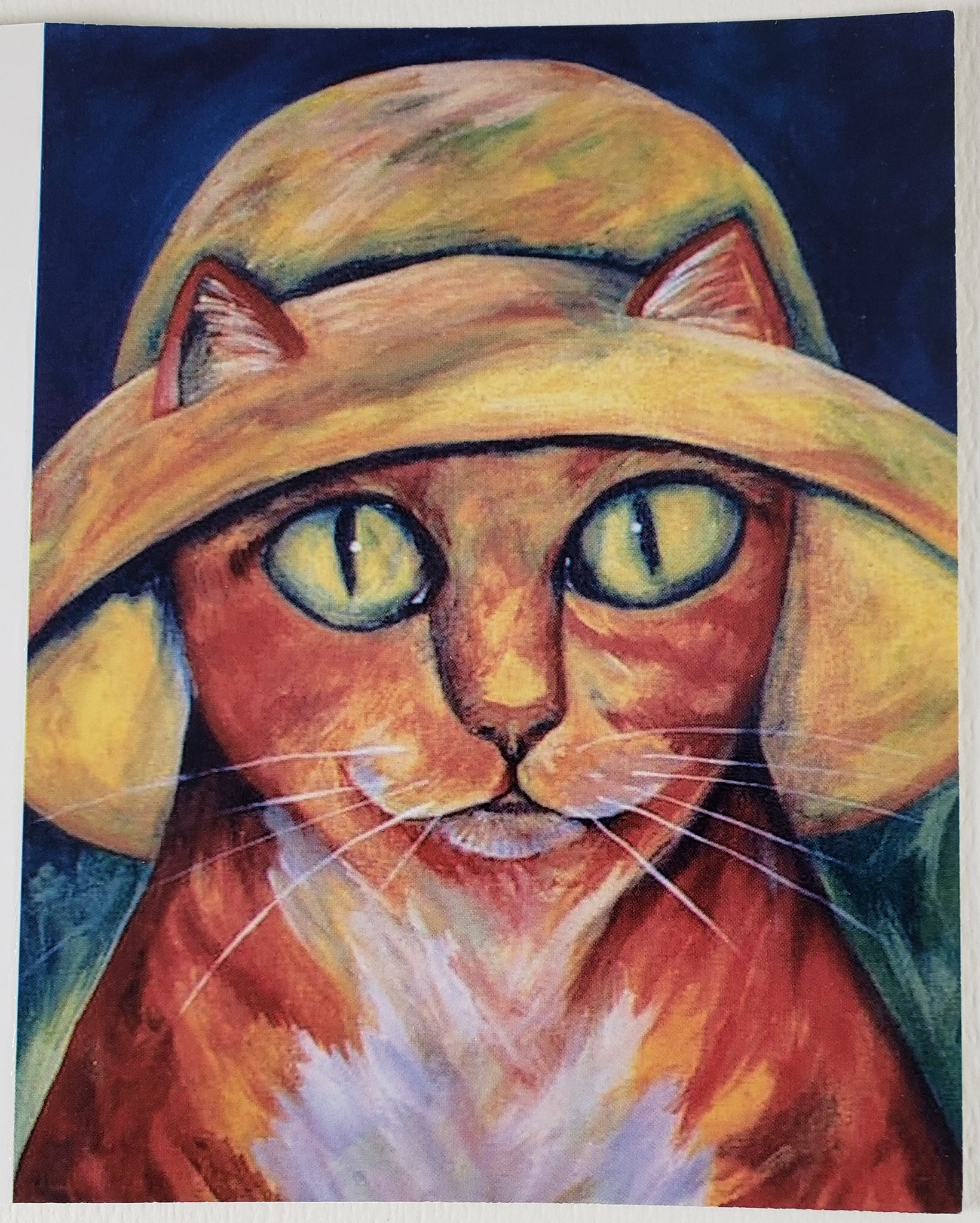 Cat in a Hat Greeting Card - Artworks by Karen Fincannon