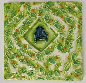 Adirondack Chair 4x4 Ceramic Tile - Artworks by Karen Fincannon