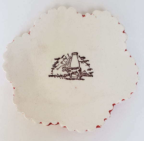 Tiny Plate with a Cow and Milk - Artworks by Karen Fincannon