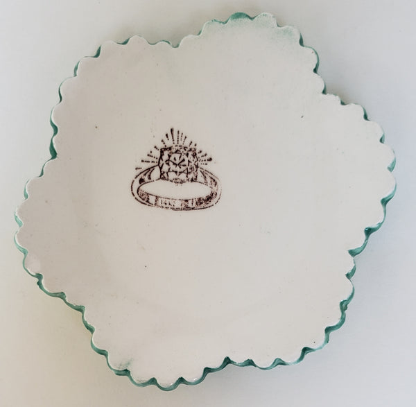 Tiny Plate with a Ring - Artworks by Karen Fincannon