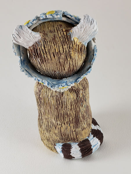 Rochelle the Ring Tailed Lemur Wears a Daisy Headband - Artworks by Karen Fincannon