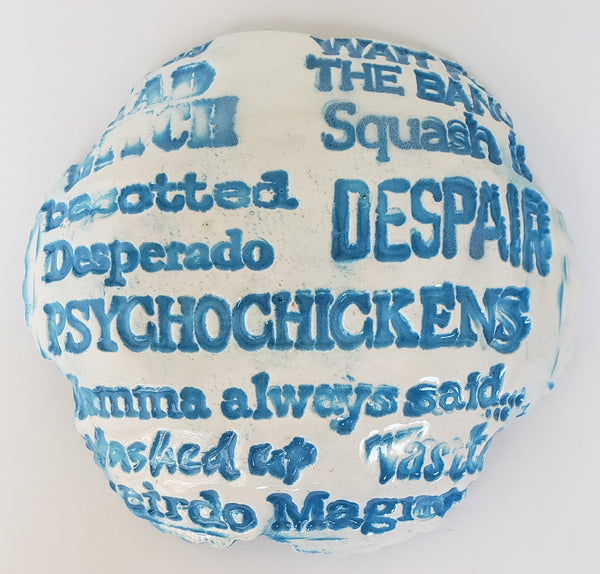 Tiny Plate with "Succeed in the Poultry Business" - Artworks by Karen Fincannon