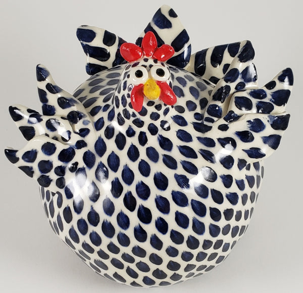 Dark Blue and White Chicken Large