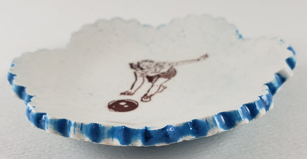 Tiny Plate with woman bowling