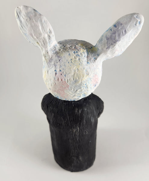 Black Cat with Bunny Hat