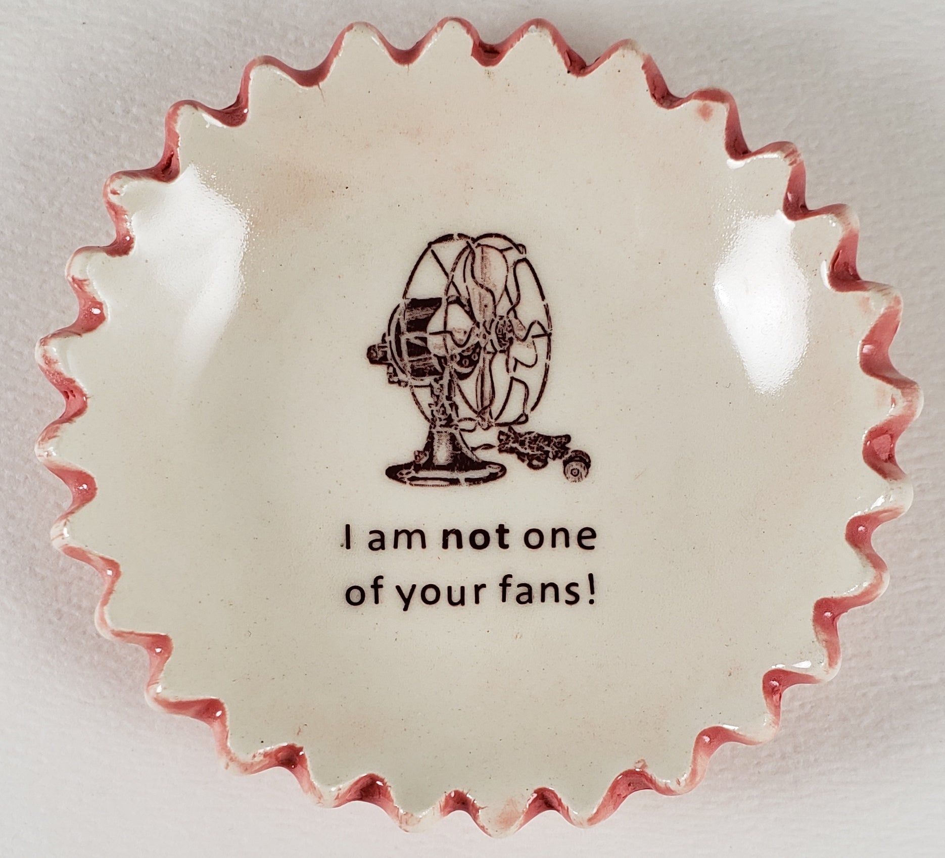 Tiny Plate with "I am not one of your fans!"