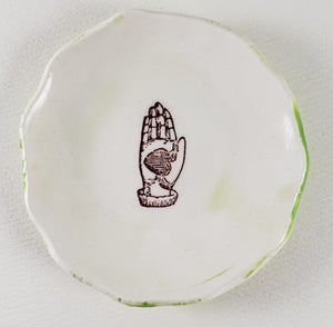 Tiny Plate with heart in hand