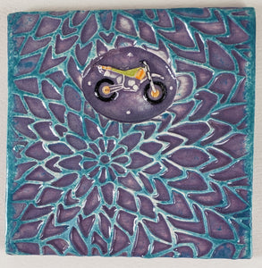 Motorcycle 4x4 Ceramic Tile