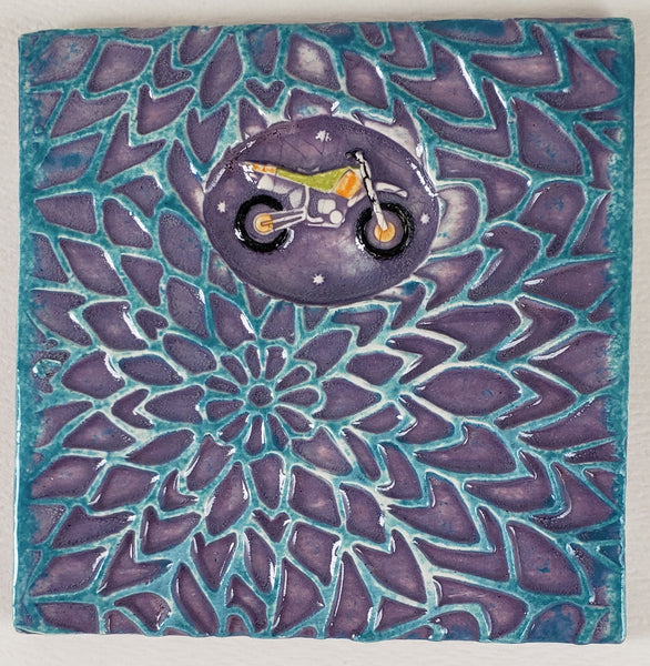 Motorcycle 4x4 Ceramic Tile