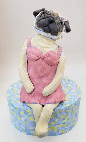 Pugnacious Vintage Swimmer - Artworks by Karen Fincannon